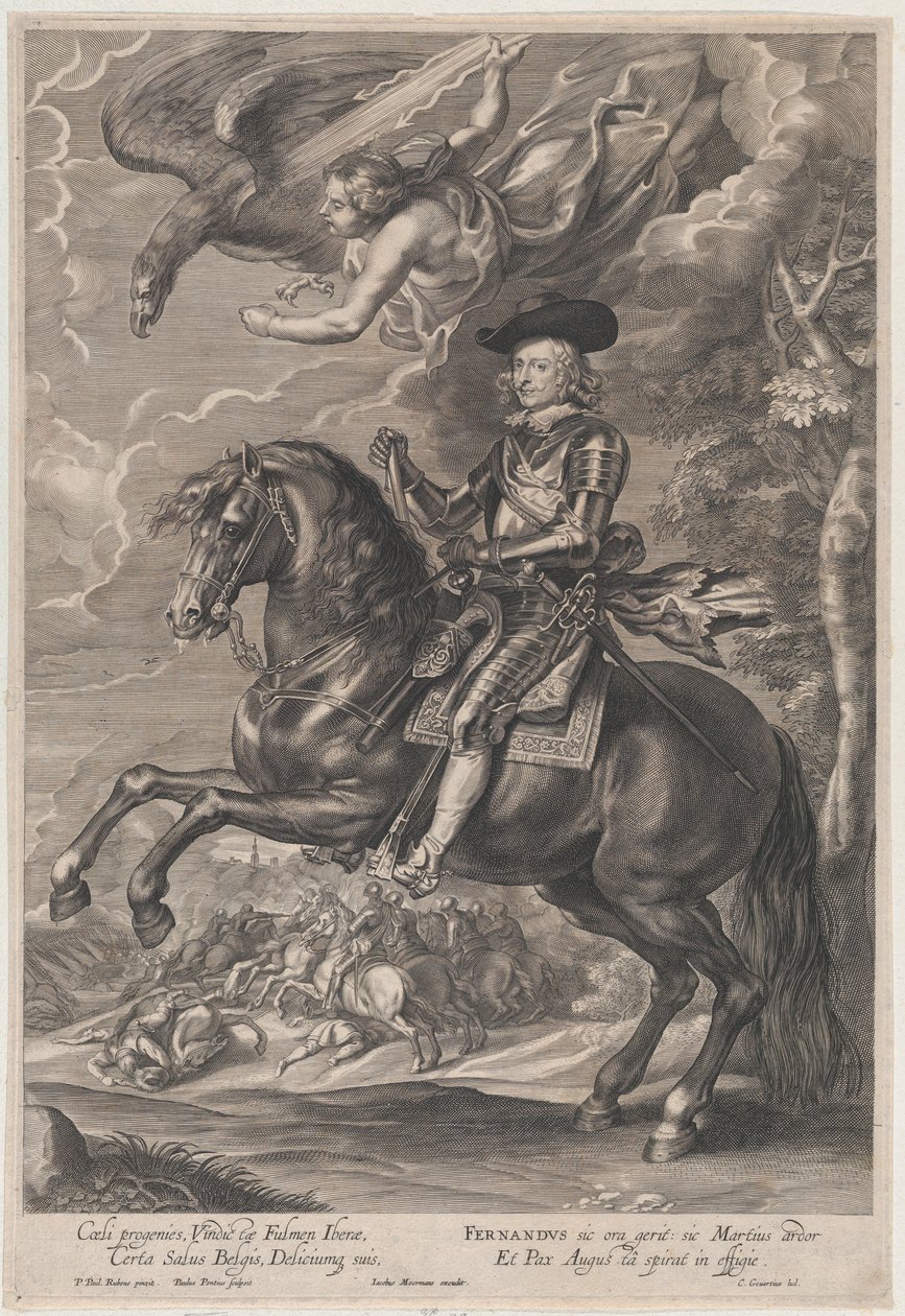 Porträt des Kardinal-Infanten Ferdinand von Österreich zu Pferd, ca. 1640-1653 von Paulus Pontius