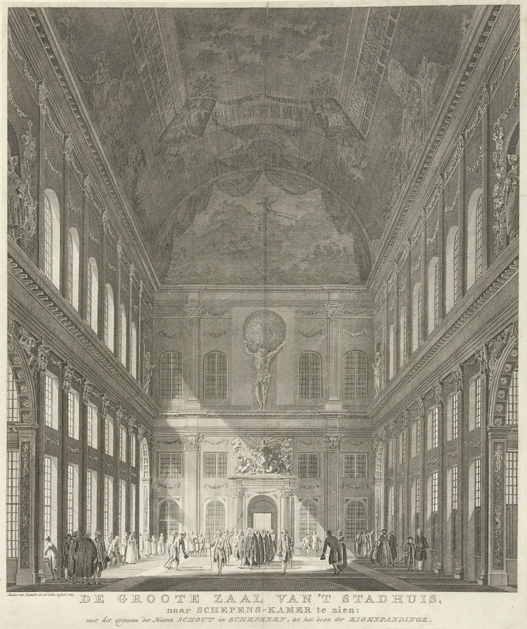 Bürgersaal im Rathaus am Dam in Amsterdam von Paulus van Liender