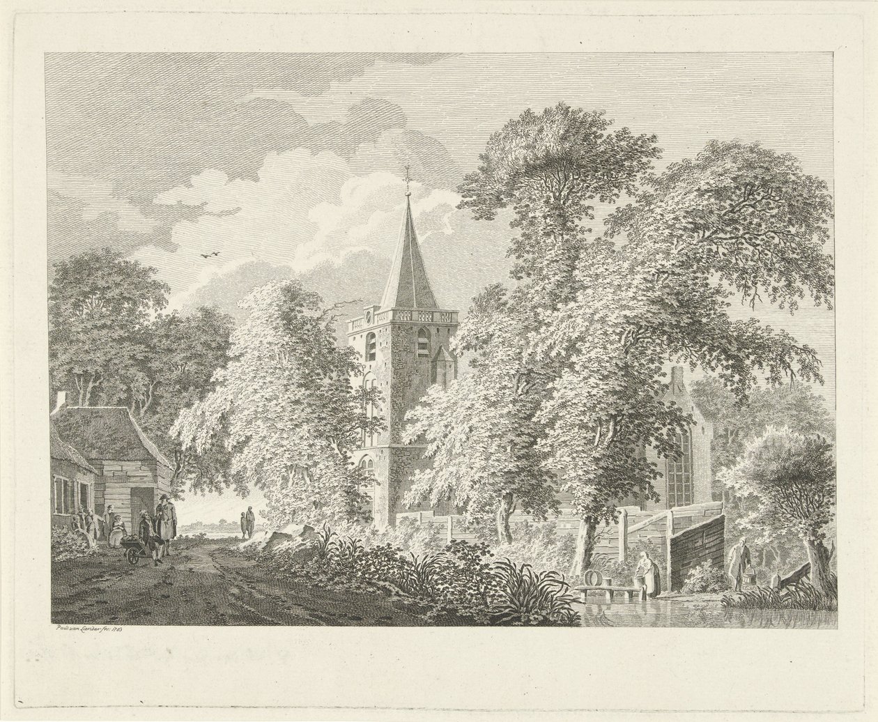 Dorfszene in Maartensdijk, 1753 von Paulus van Liender