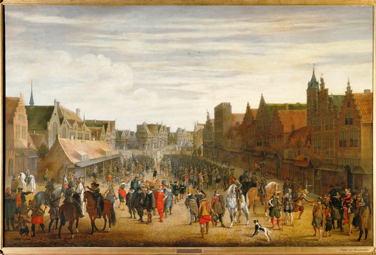 Die Auflösung der Stadtmiliz durch Prinz Moritz von Nassau in Utrecht, Niederlande von Pauwels I van Hillegaert