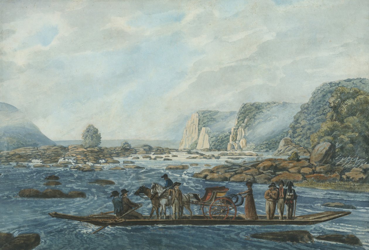 Eine Fährszene am Susquehanna bei Wright