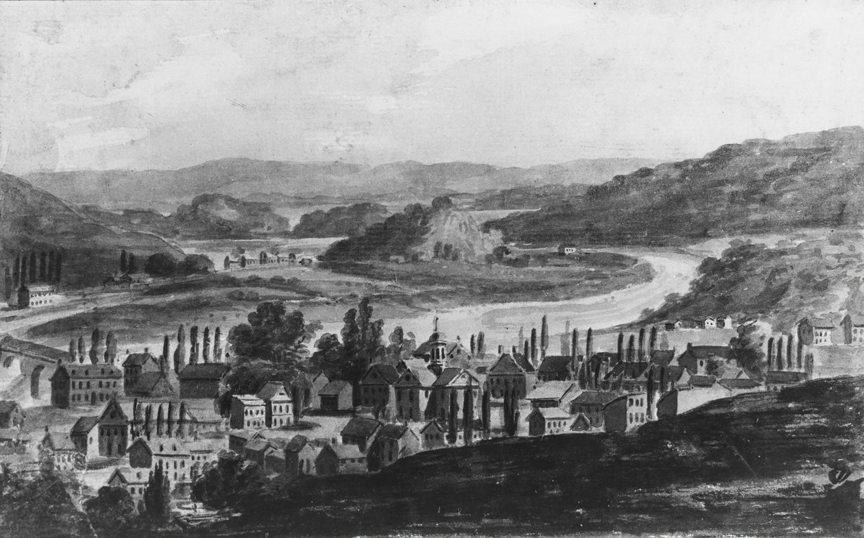 Eine Stadt am Mohawk River im zentralen New York State, 1811-ca. 1813 von Pavel Petrovic Svin