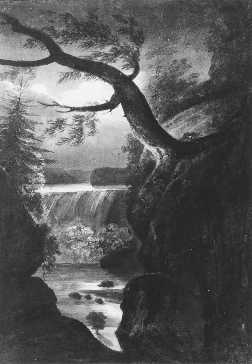 Niagarafälle—Kanadische Seite bei Mondlicht, 1811-ca. 1813 von Pavel Petrovic Svin