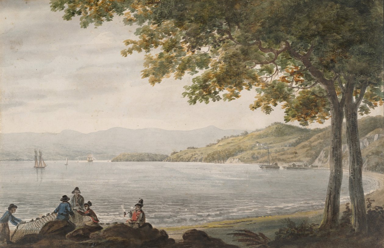 Shad-Fischer am Ufer des Hudson River, 1811-ca. 1813 von Pavel Petrovic Svin
