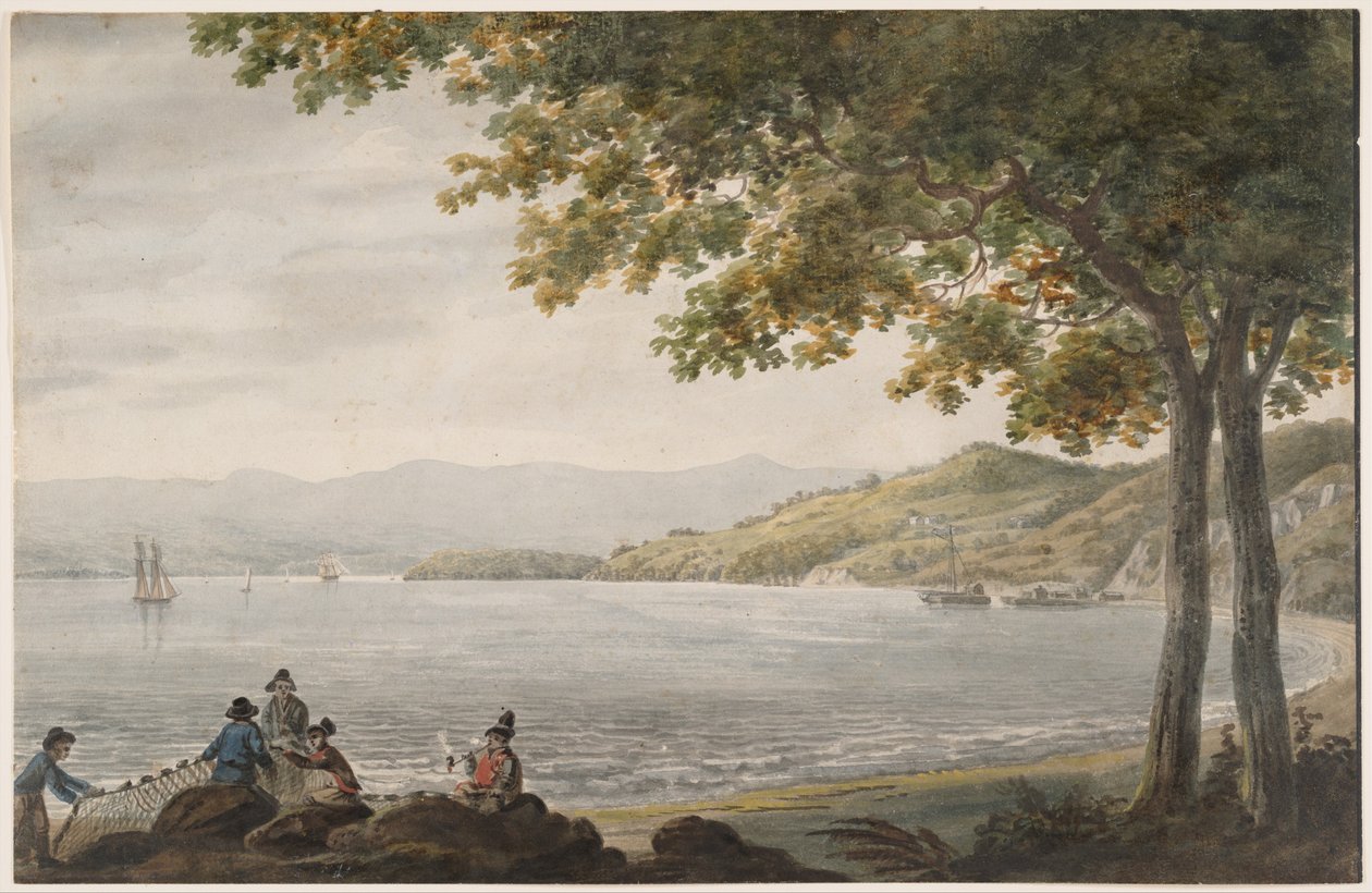 Shad-Fischer am Ufer des Hudson River von Pavel Petrovich Svinin
