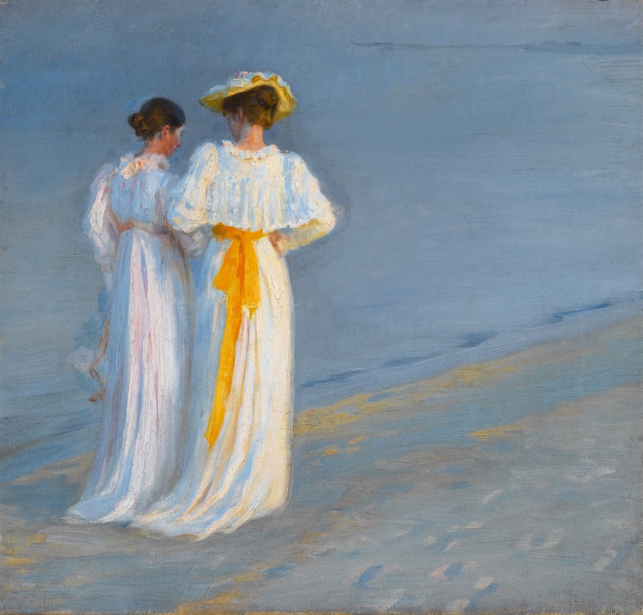 Anna Ancher und Marie Krøyer am Strand von Skagen von Peder Severin Krøyer