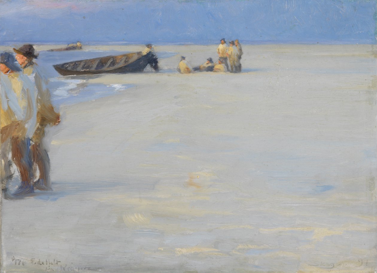 Fischer am Nordstrand von Skagen. Sommerabend von Peder Severin Krøyer