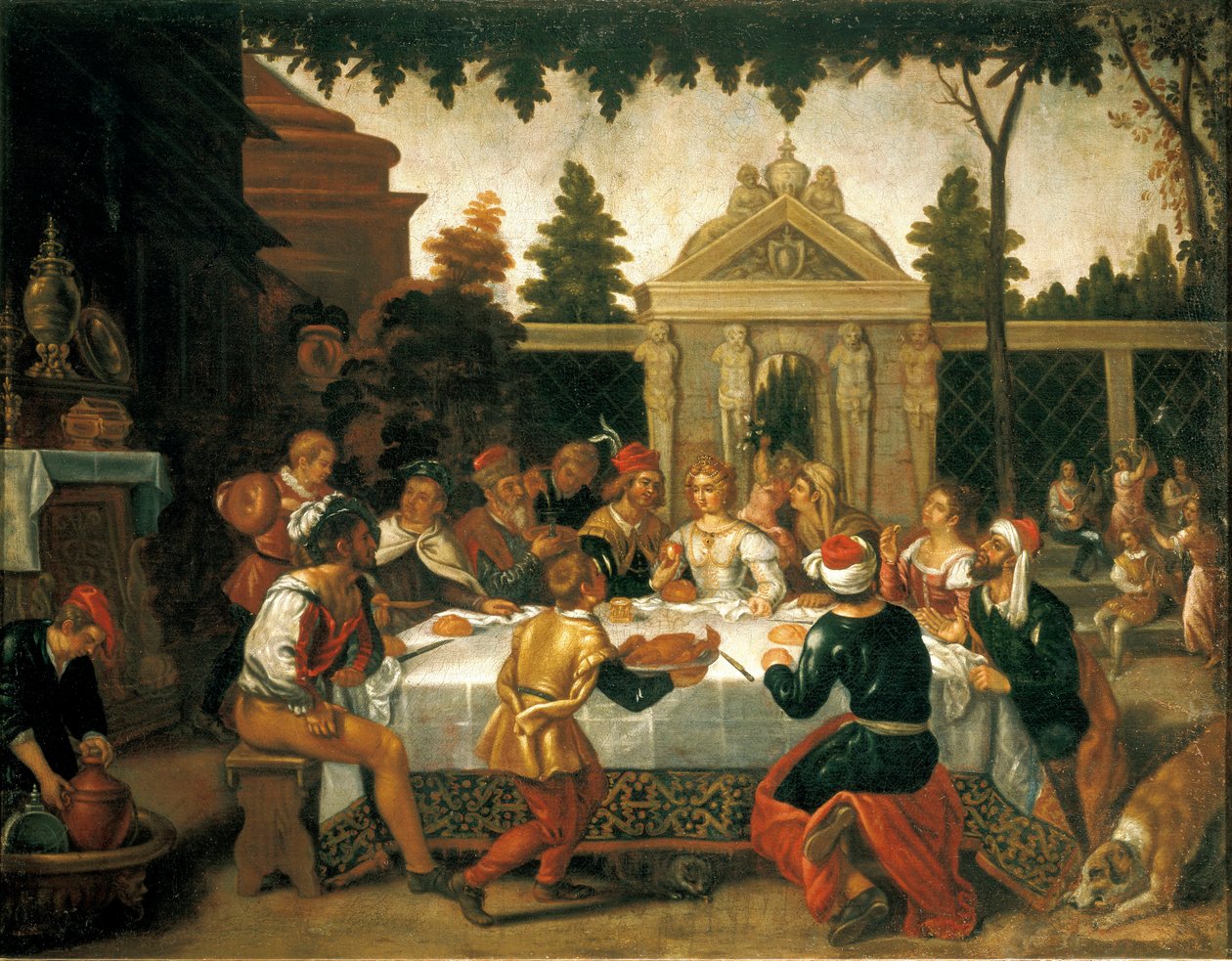 Hochzeitsfest von Isaac und Rebecca, von einem Künstler der Pedro Orrente Schule von Pedro (school of) Orrente