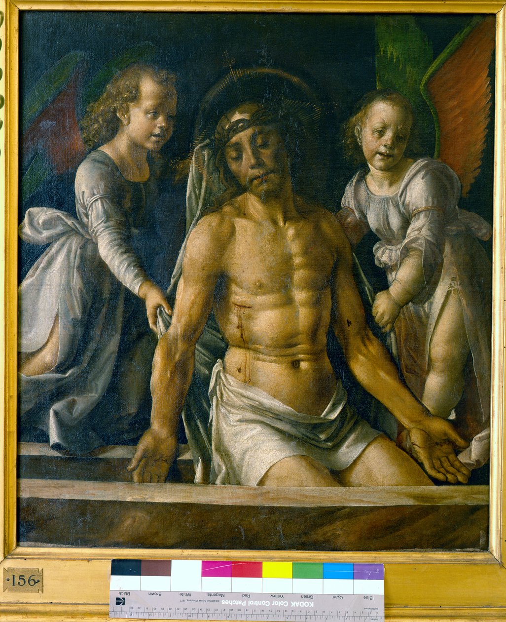 Christus im Grab zwischen zwei Engeln von Pedro Berruguete