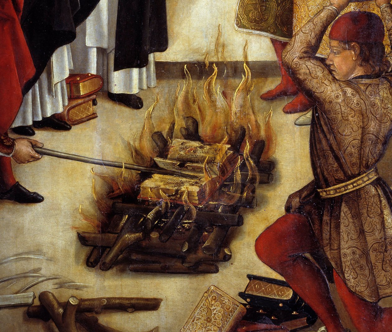 Detail von Saint Dominique et les Albigeois von Pedro Berruguete
