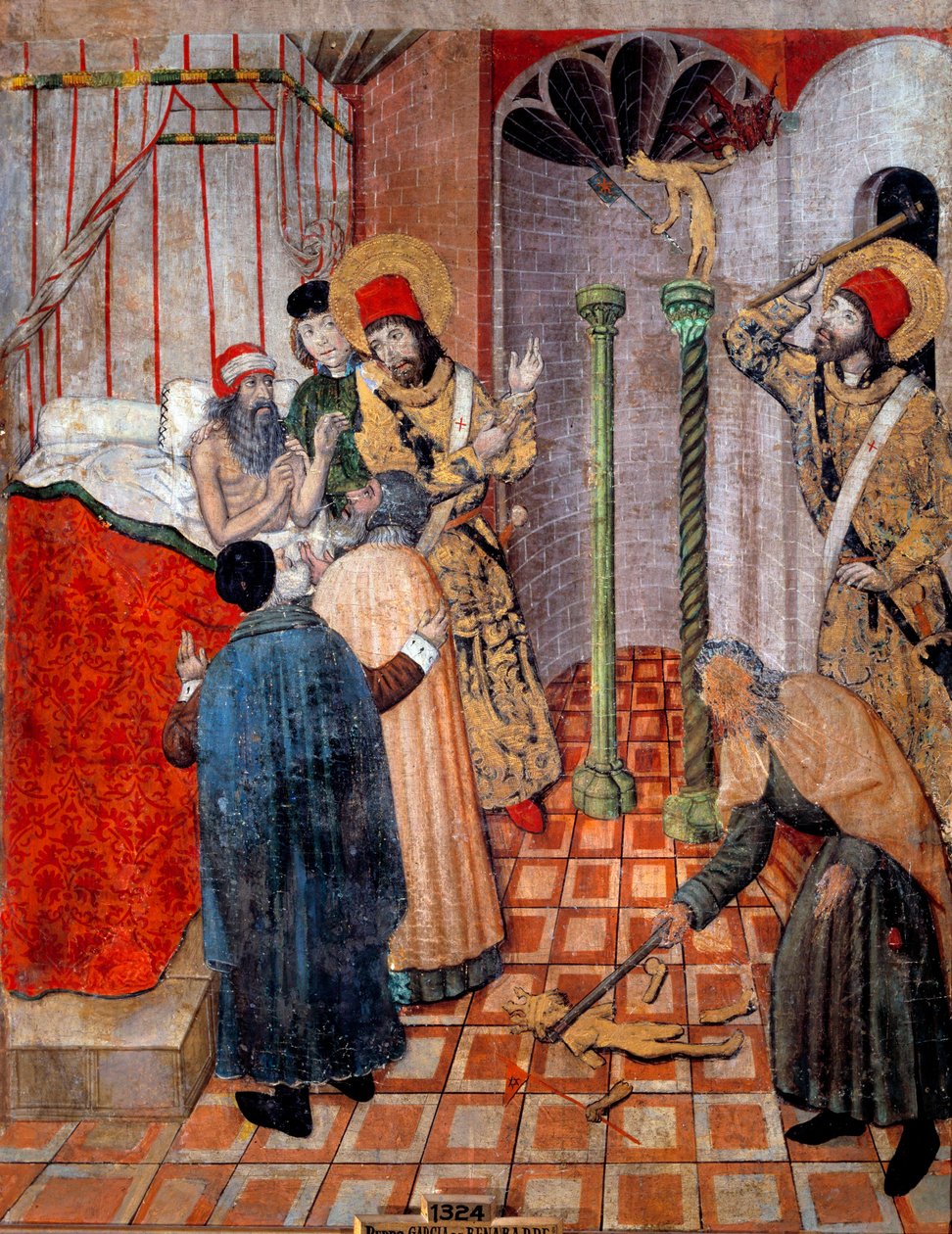 Der heilige Sebastian und der heilige Polykarp zerstören Idole von Pedro García de Benabarre