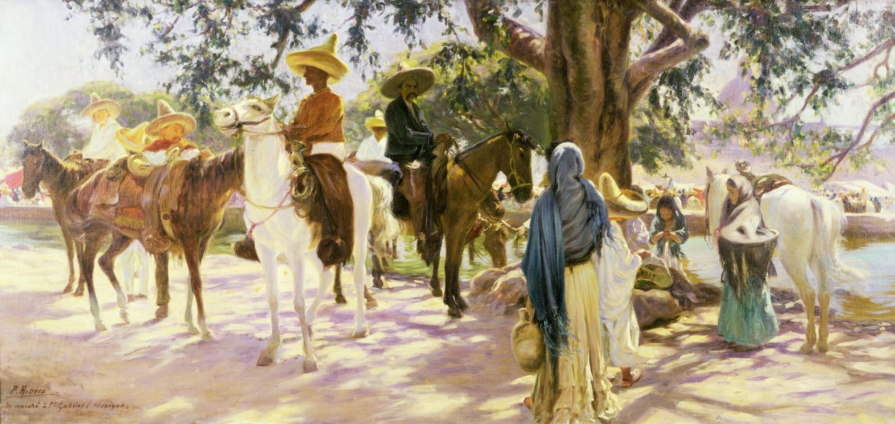 Markttag in San Gabriel, Mexiko, 1909 von Pedro Ribera