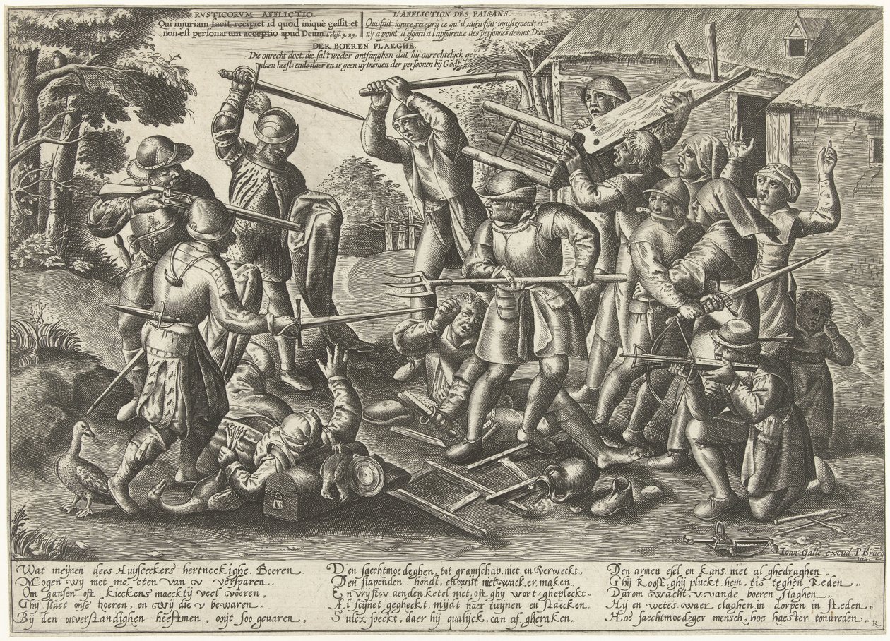 Kampf zwischen Bauern und Soldaten von Peeter Baltens