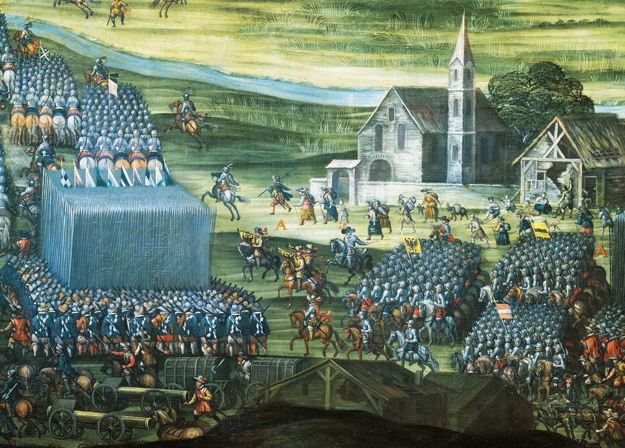 Die Schlacht am Weißen Berg bei Prag am 7.-8. November 1620, Gemälde von Pieter Snayers, Detail, Dreißigjähriger Krieg, Tschechische Republik von Peeter Snayers
