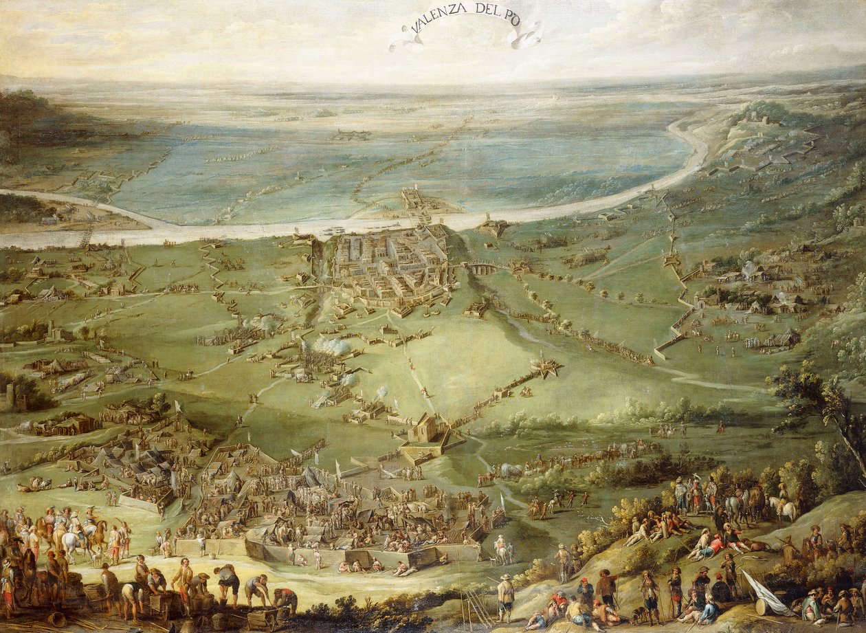 Die spanischen und kaiserlichen Truppen von Frankreich und Savoyen bei Valenza Po besiegt von Peeter Snayers
