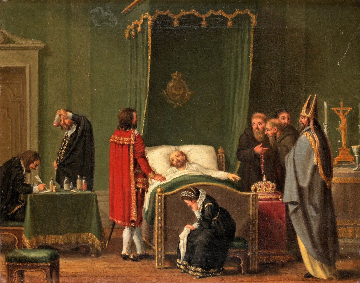 Sten Sture am Sterbebett von König Karl VIII. von Schweden von Pehr Hilleström