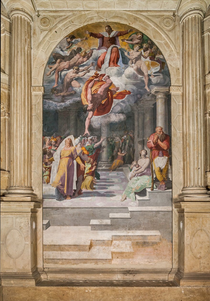 Die Ankündigung des Kommens des Täufers, Poggi-Kapelle von Pellegrino Tibaldi