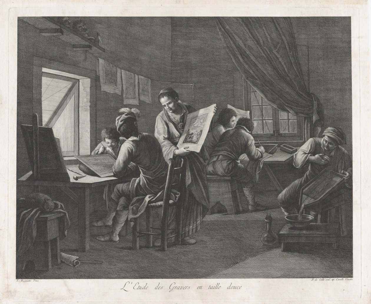 Die Druckwerkstatt, 1750-1800 von Pellegrino dal Colle