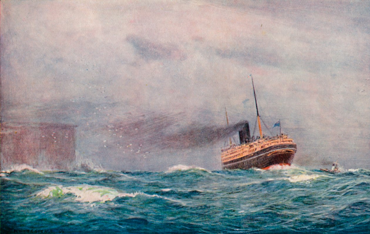 Ein P. & O. Dampfer auf dem Weg nach außen, 1913 von Percy F.S. Spence