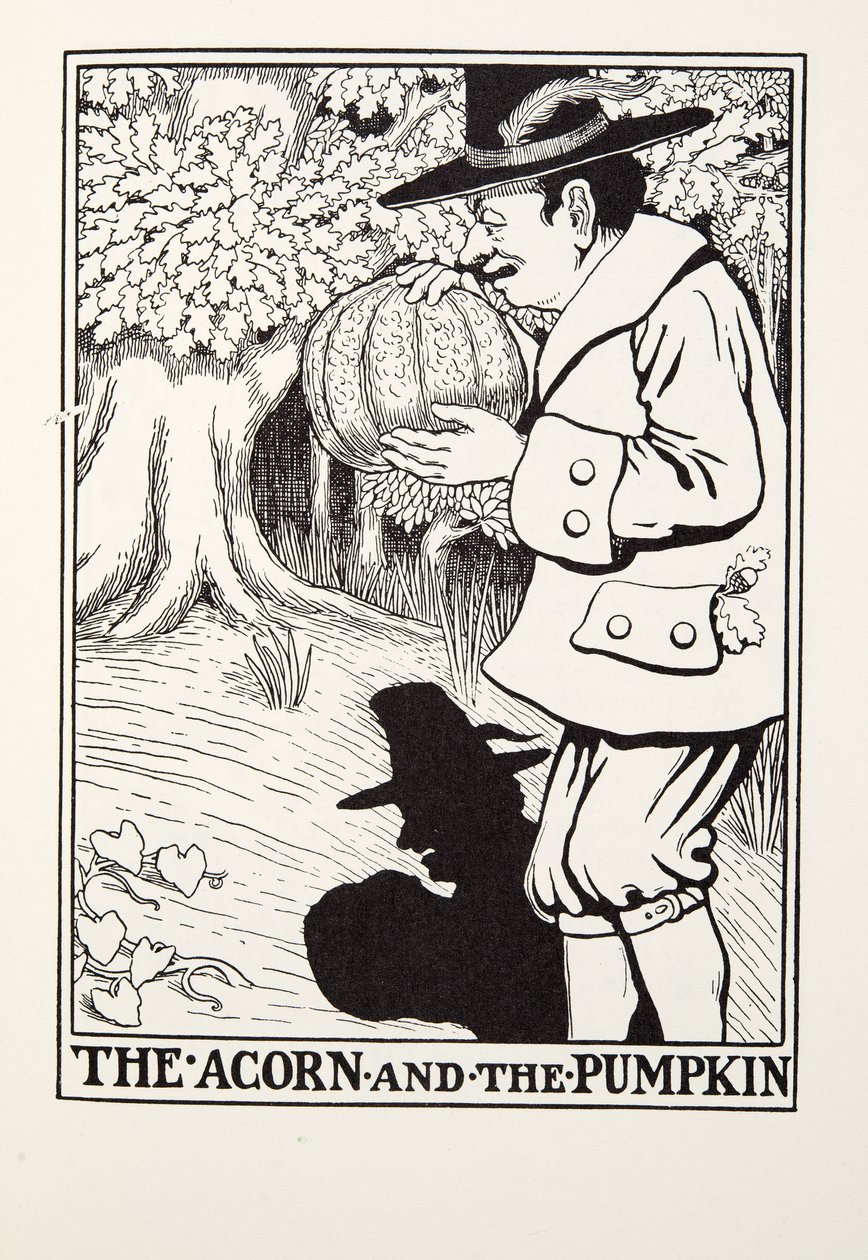 Die Eichel und der Kürbis, aus Fontaine Fabeln, veröffentlicht 1905 von Percy J. Billingshurst