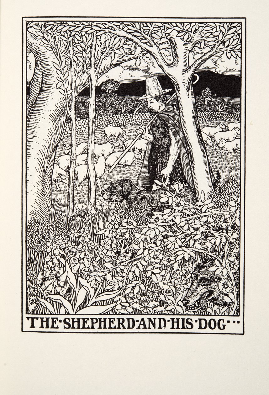 Der Schäfer und sein Hund, aus Fontaine Fables, veröffentlicht 1905 von Percy J. Billingshurst