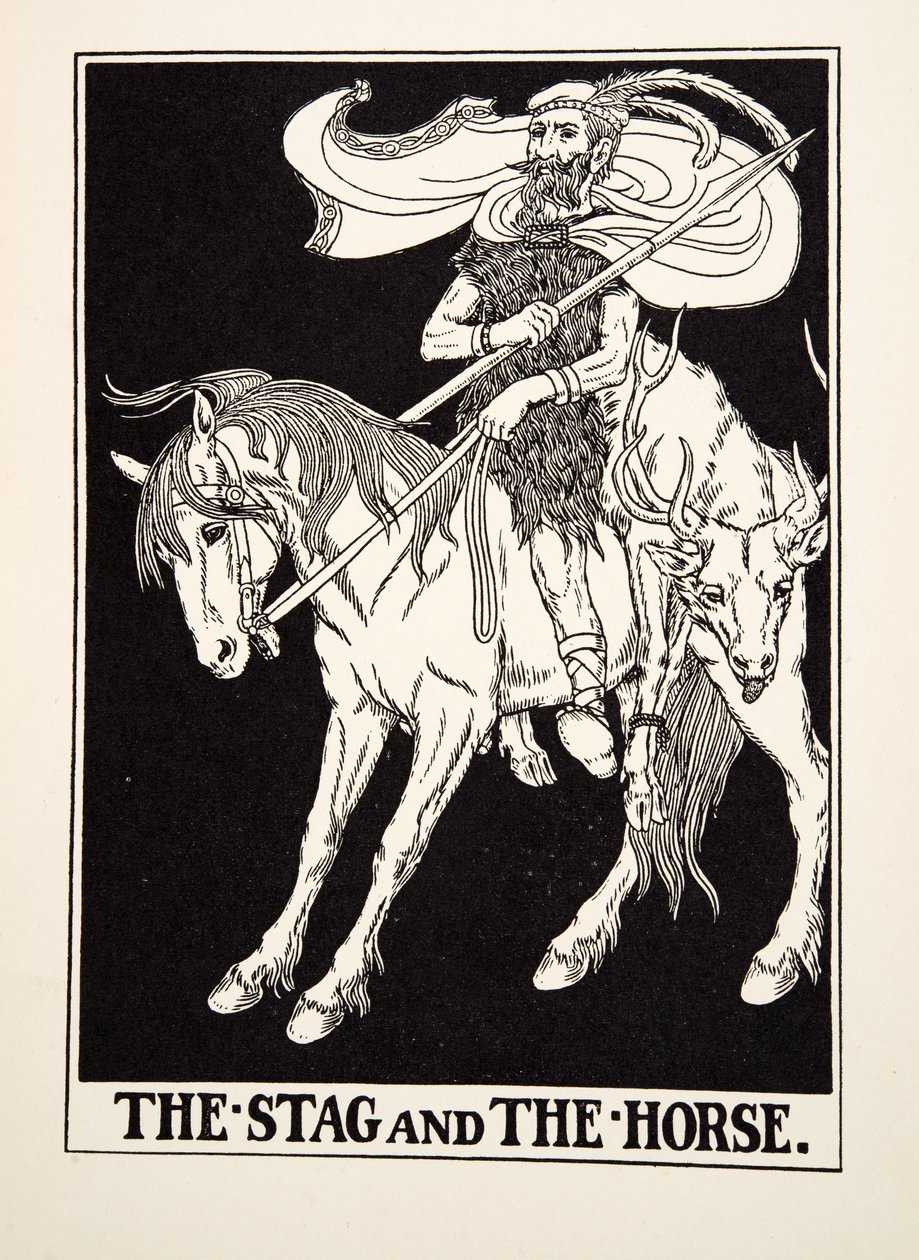 Der Hirsch und das Pferd, aus 