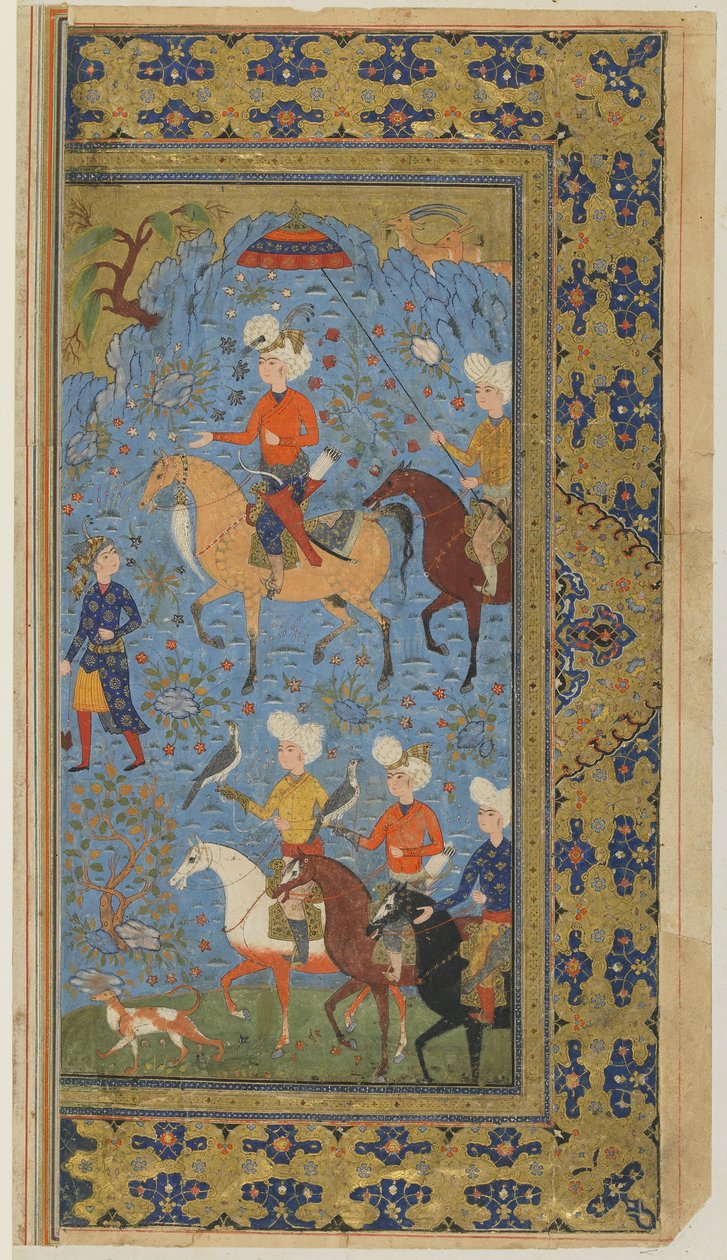 Eine königliche Jagd aus einem Shahnama (Buch der Könige) von Firdawsi, um 1590-1600 von Persian School