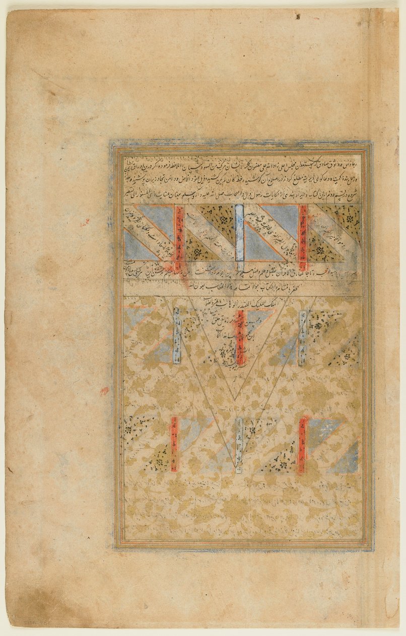Seite aus einem Rawdat al-safa (Garten der Reinheit) von Mirkhwand, Schiras, Iran, Safawidenzeit, 1571-72 von Persian School