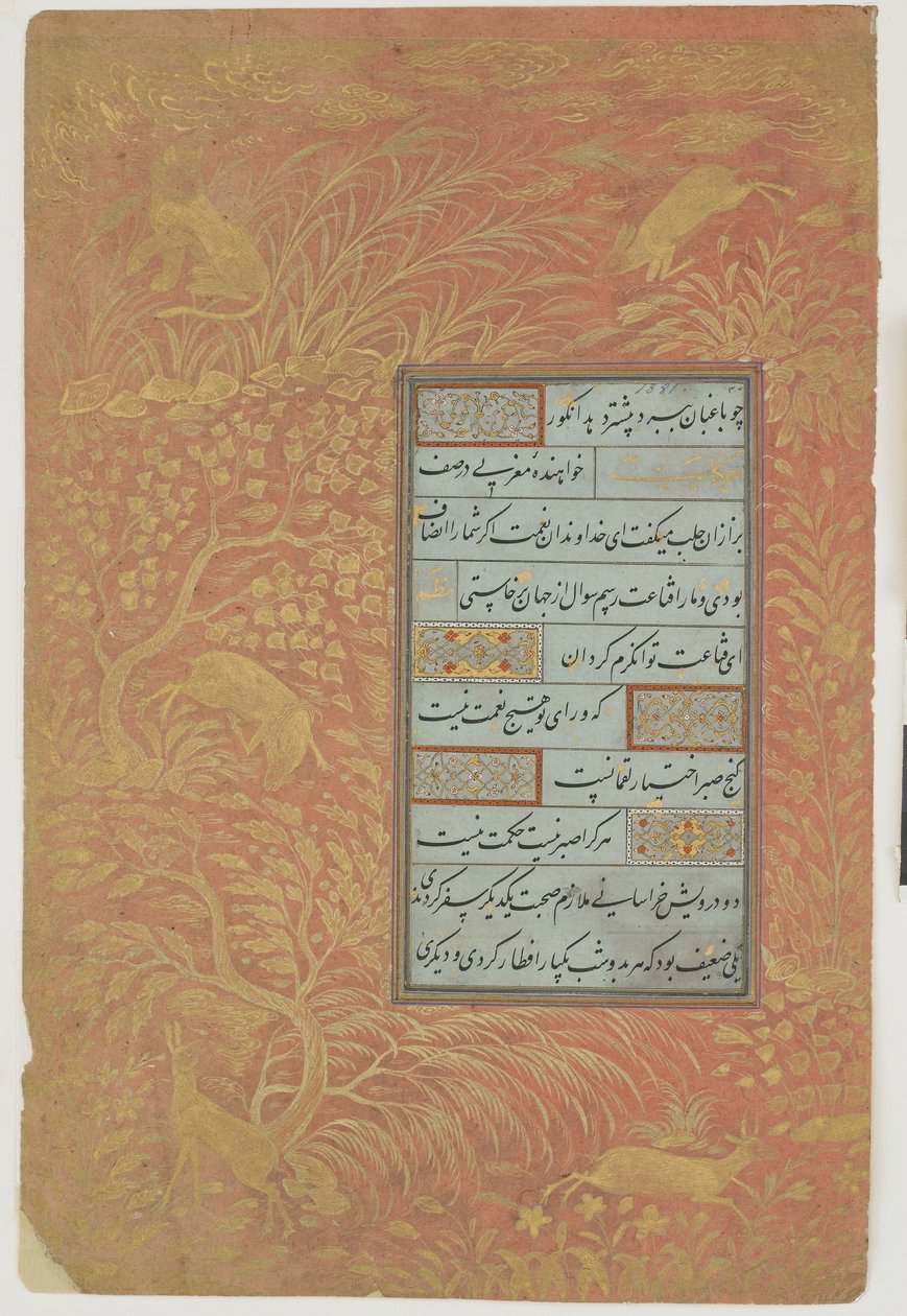 Folio der Kalligraphie, Iran, Safawiden-Dynastie von Persian School