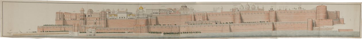 Panorama der Festung von Agra von Persian School