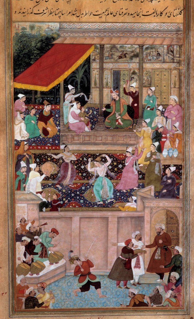 Szene von Tänzen, Musik, Unterhaltung am Hof eines Sultans von Persian School