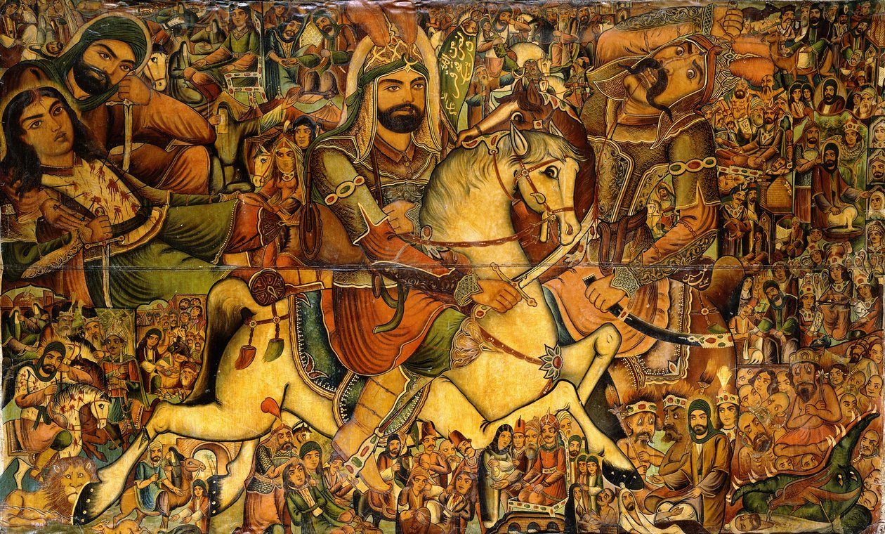 Die Schlacht von Kerbala, 19. Jahrhundert von Persian School
