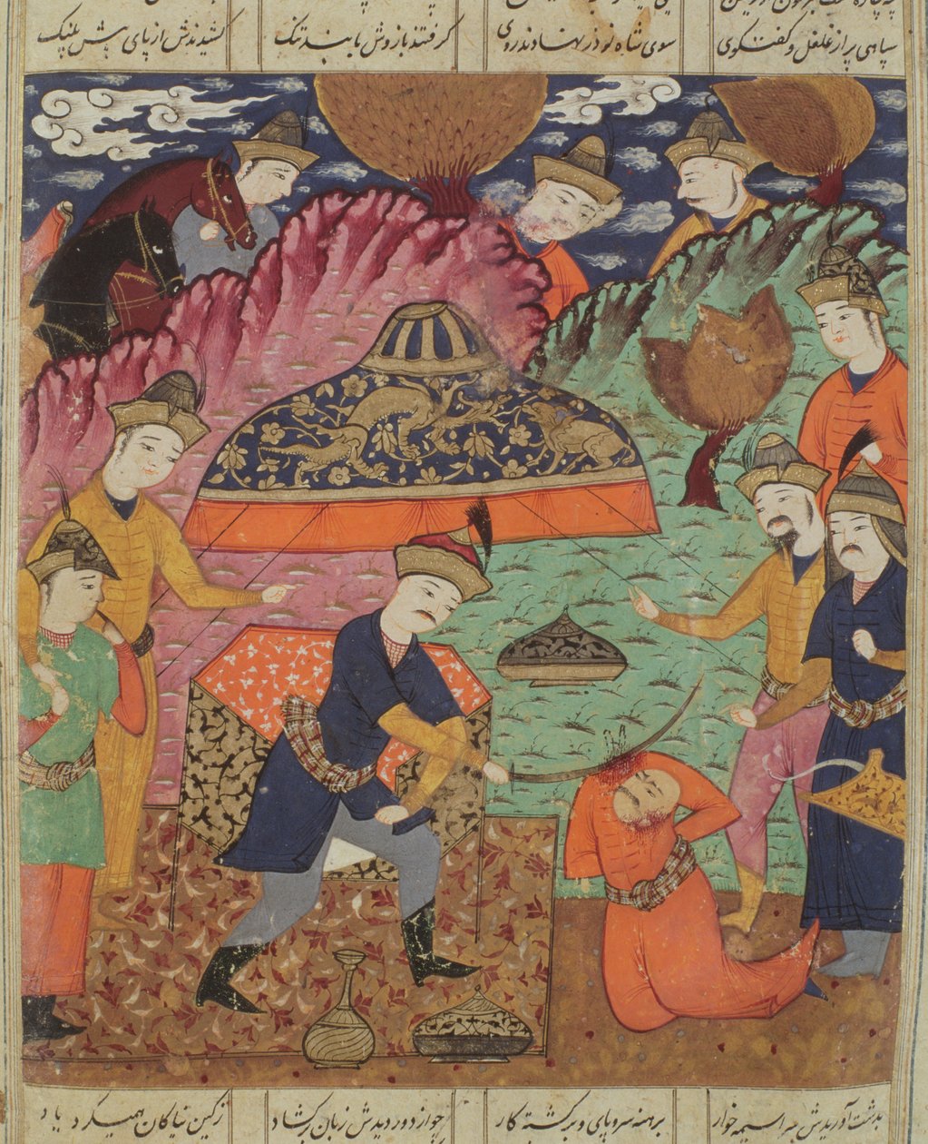 Die Enthauptung von Nouzaur, Illustration aus dem 