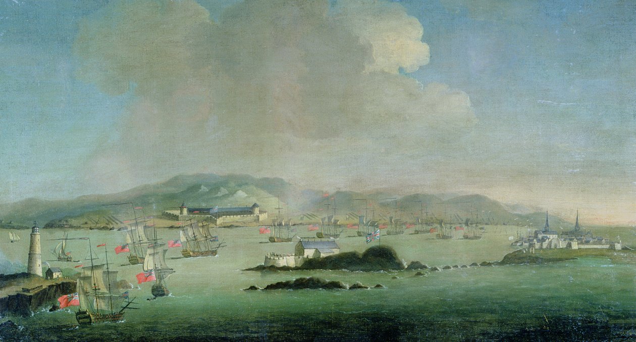Eine Seeschlacht vor der Küste von Louis Berg, Kanada von Peter Monamy