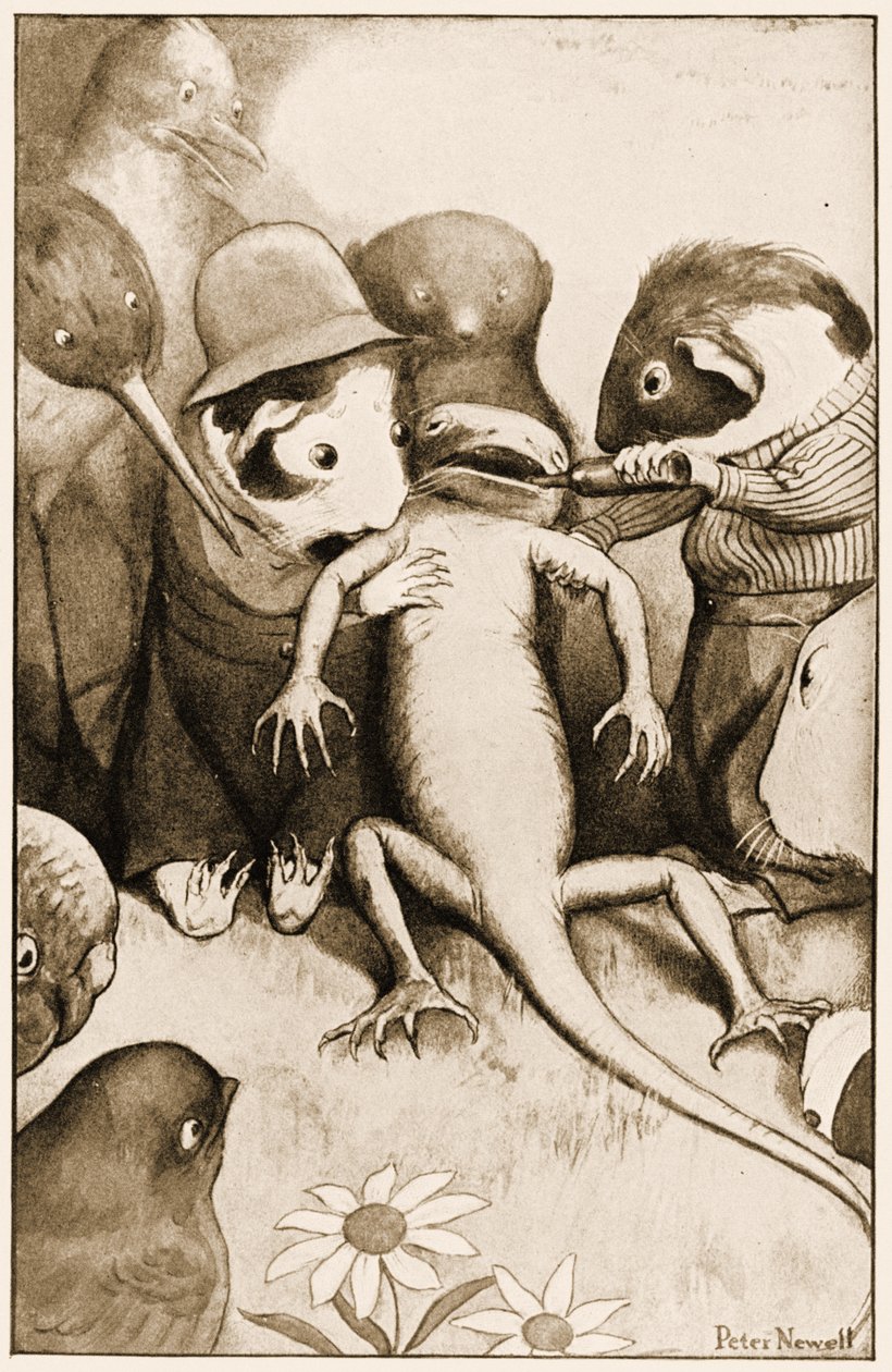 Der arme kleine Lizard Bill wurde in der Mitte hochgehalten (Illustration aus 