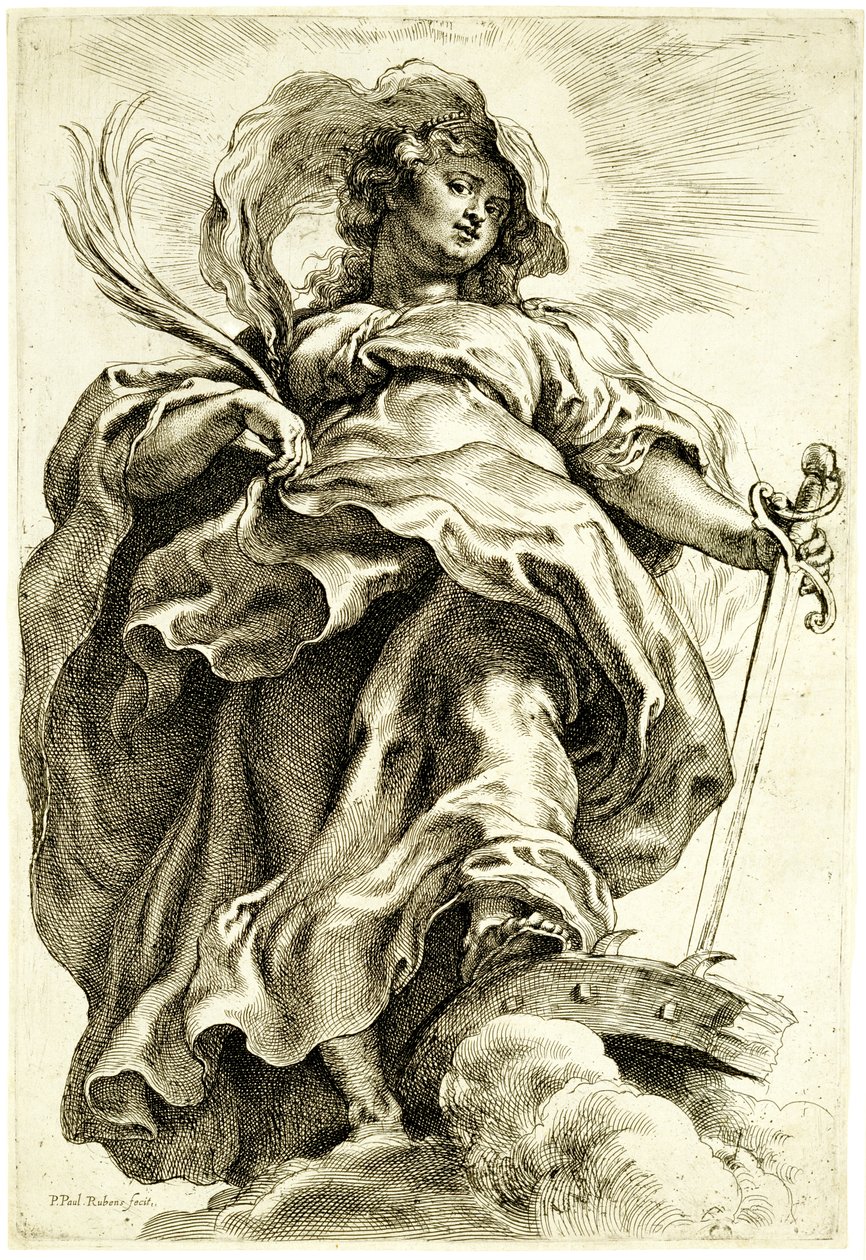 Heilige Katharina von Alexandria in den Wolken, 1620-21 von Peter Paul Rubens