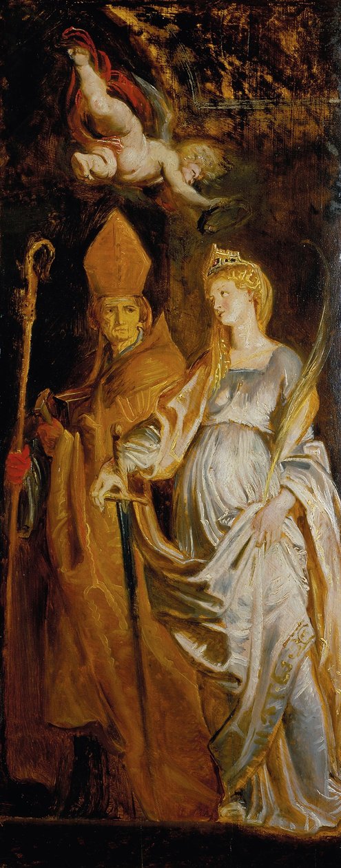 Die Heiligen Amandus und Walburga; die Heiligen Katharina von Alexandria und Eligius von Peter Paul Rubens