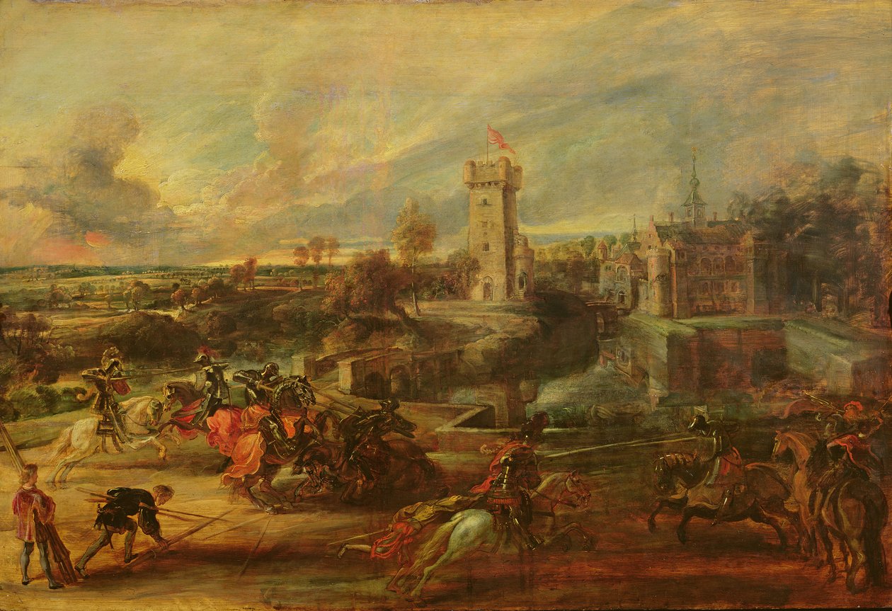 Turnier am Wassergraben von Schloss Steen von Peter Paul Rubens