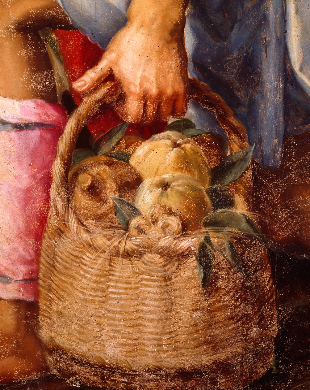Obstkorb, Detail der Anbetung der Hirten von Peter (1548 1628) Candid