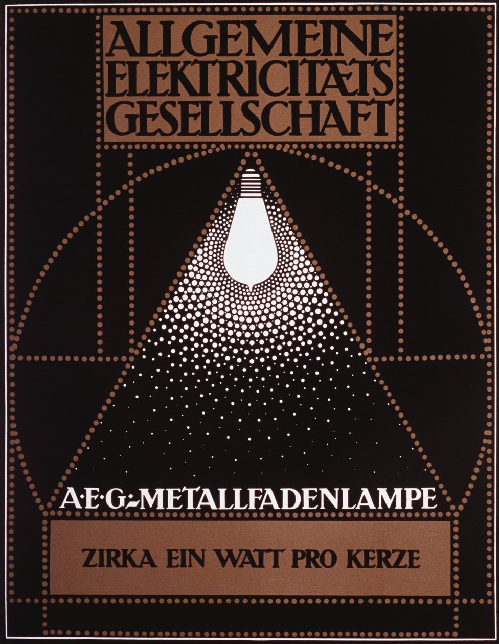 Werbeplakat für die General Electric Company [AEG] 1910 von Peter Behrens