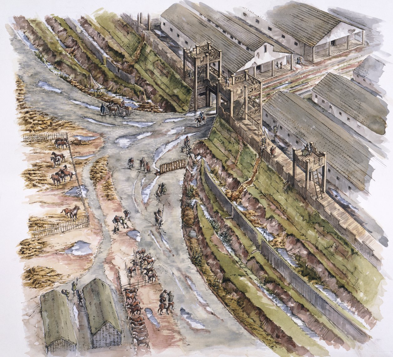 Römisches Fort Ribchester, Lancashire, 60-70 n. Chr., 1996 von Peter Dunn