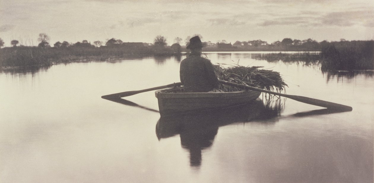Heimrudern des Schoof-Stoffs, Leben und Landschaft auf den Norfolk Broads, 1886 von Peter Emerson und Thomas Goodall
