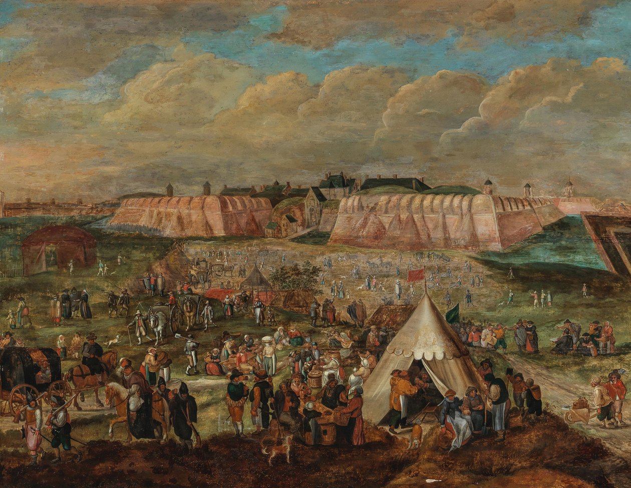 Die Belagerung des Spanjaardenkasteel in Antwerpen von Peter Goetkind the Younger