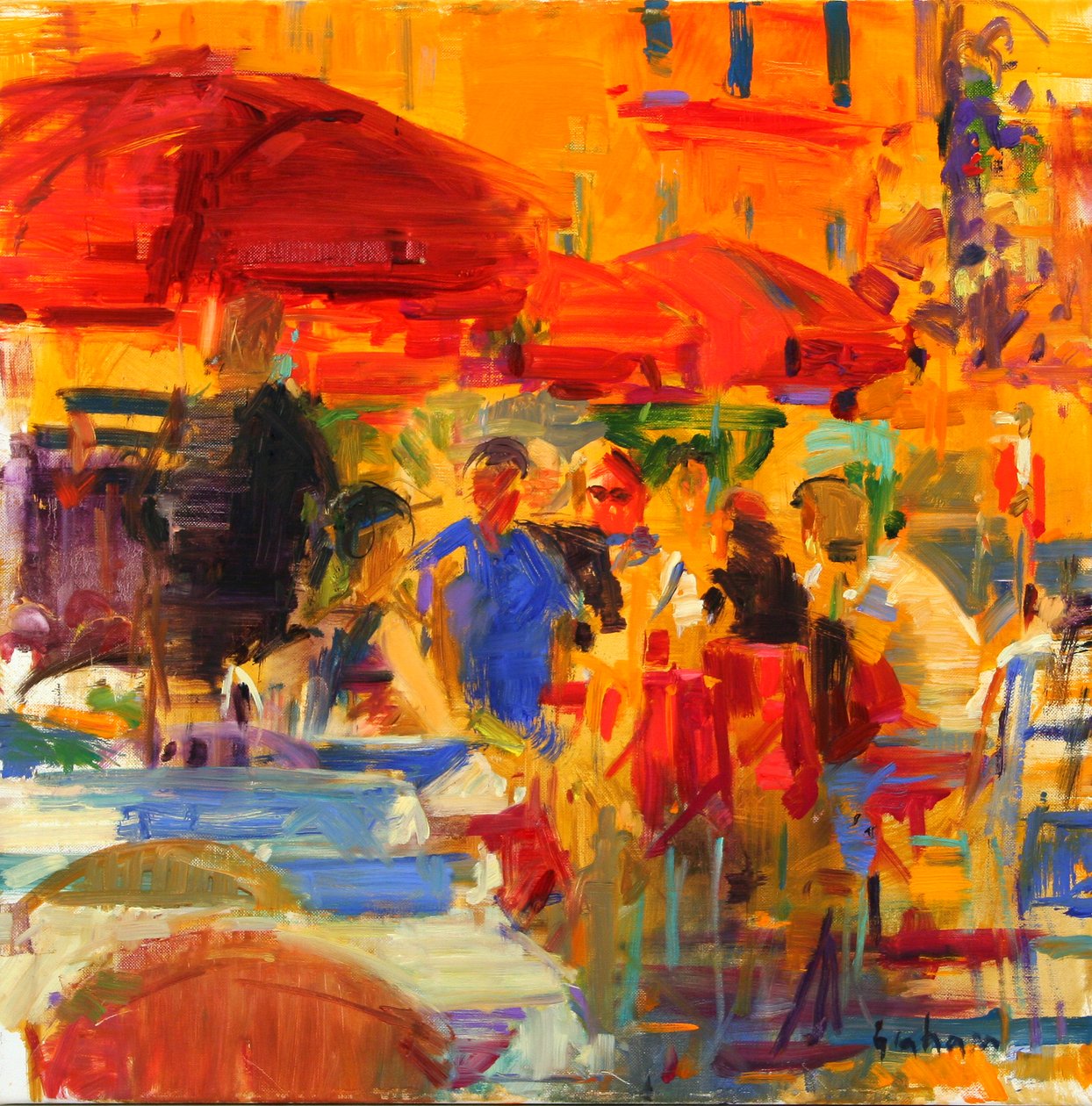 Mittagessen auf der Terrasse, Villefranche-sur-Mer von Peter Graham