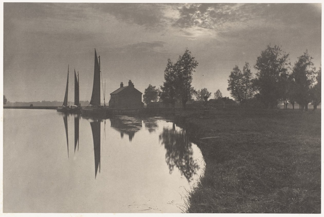 Cantley: Wherries warten auf den Gezeitenwechsel von Peter Henry Emerson