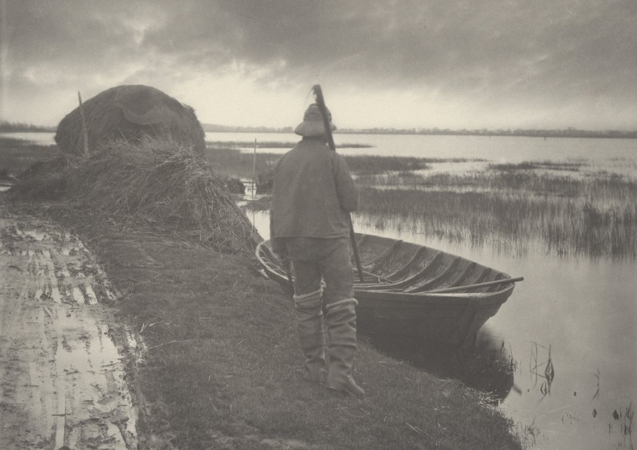 Moorarbeiter geht Schilf schneiden von Peter Henry Emerson and T.F. Goodall