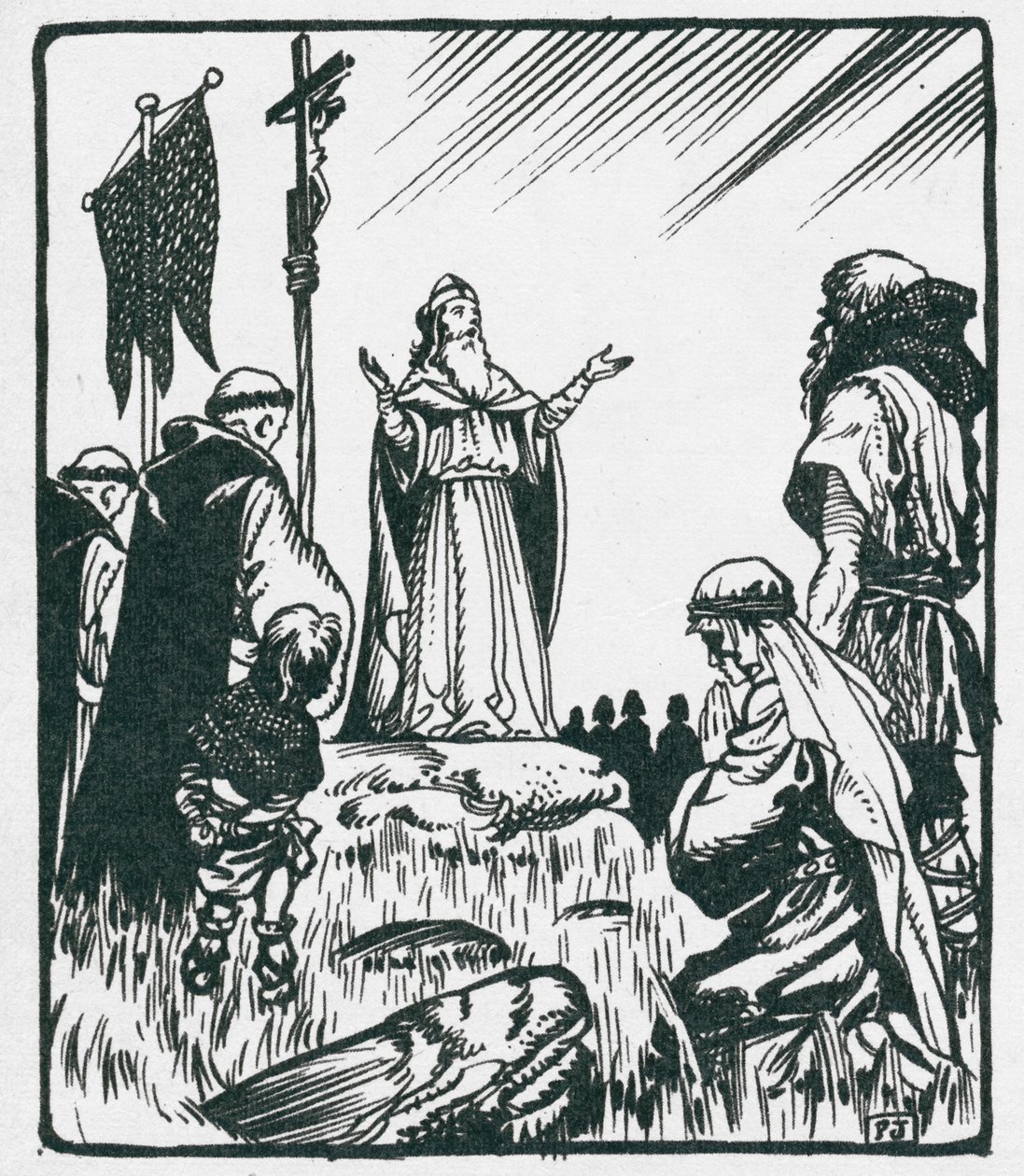 St. Patrick (gestorben um 463 n. Chr.) predigt in Armagh von Peter Jackson