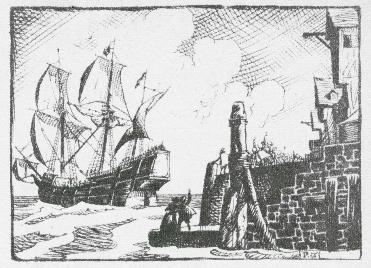 Die Mayflower verlässt Southampton im Jahr 1620 von Peter Jackson