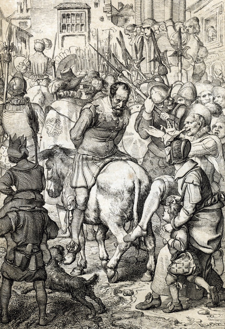 Der falsche Sebastian: nach dem Tod von König Sebastian von Portugal, dessen Überreste nicht gefunden wurden, gaben sich mehrere Personen als der König aus, um sein Volk zu führen, einer von ihnen wurde in Neapel aufgehalten und ging unter den Blicken der  von Peter Johann Nepomuck Geiger