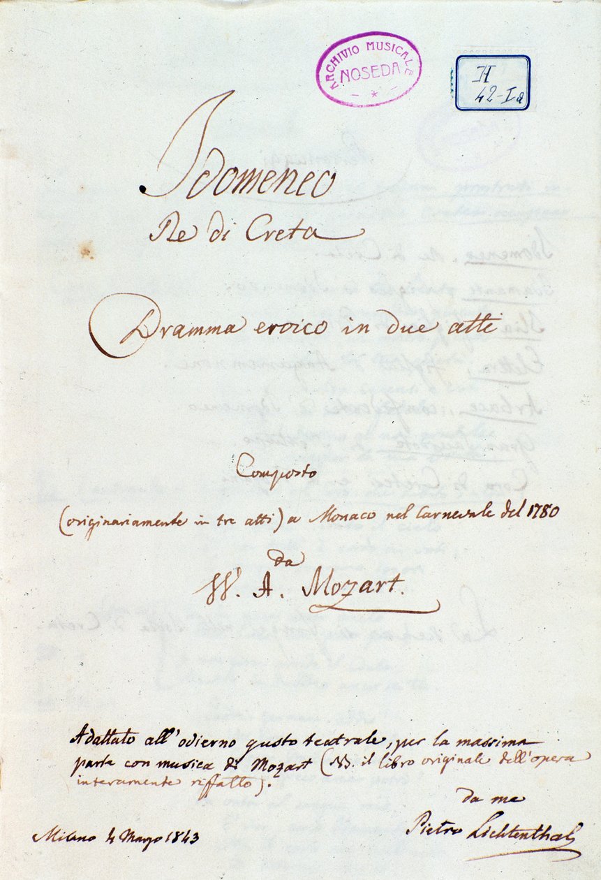 Erste Seite von Lichtenthals Bearbeitung von Mozarts 